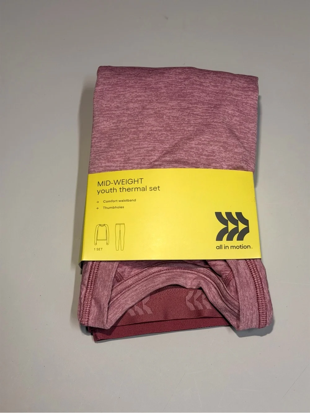 All in Motion Youth Mid-Weight Thermal Set Size L 10-12 Pink